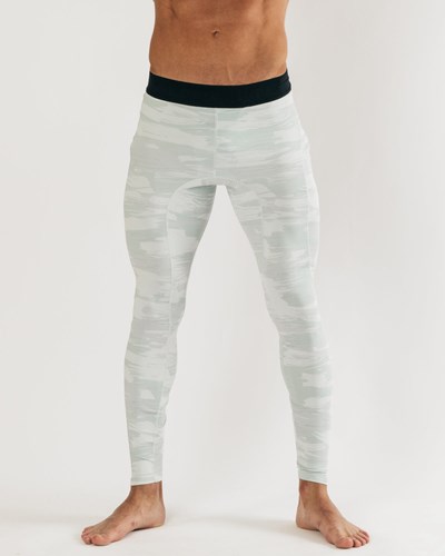 Alphalete Performance High-Compression Treningowe Tight Srebrne Camo | 67154-QMIW