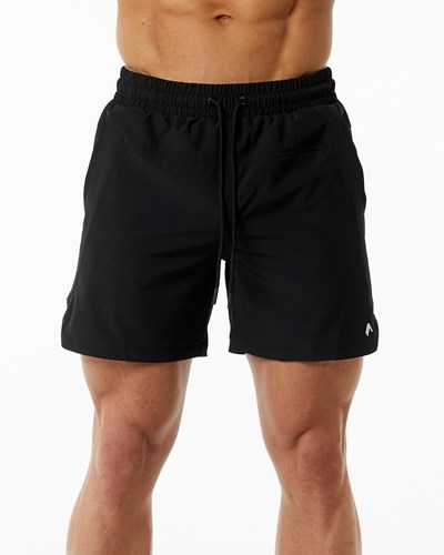 Alphalete Podszewką Swim Trunk Czarne | 49053-FXTU