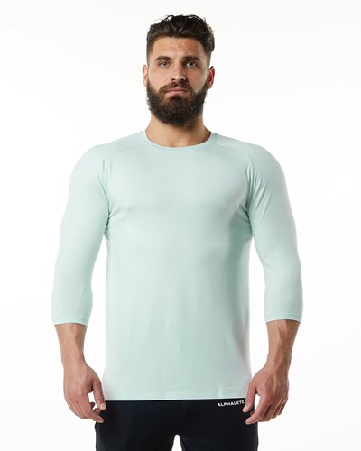 Alphalete Premium 3/4 Sleeve Tee Niebieskie | 70816-NILG