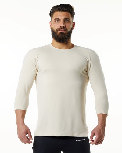 Alphalete Premium 3/4 Sleeve Tee Sahara | 23467-QPLZ