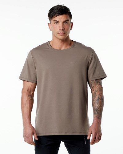 Alphalete Set-In Sleeve Tee Mocha | 68935-MUQS