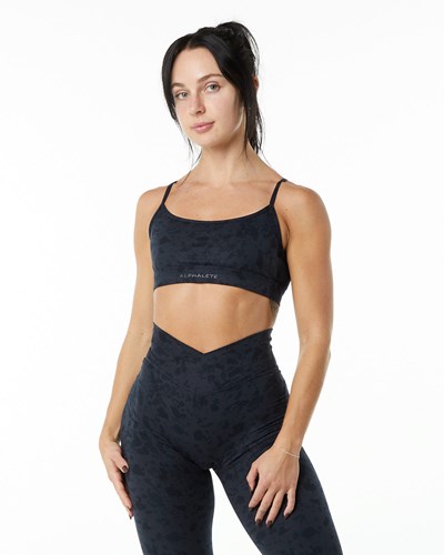 Alphalete Single Brushed Bra Czarne | 06958-VBLX