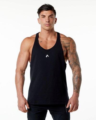 Alphalete Stepped Hem Stringer Czarne | 14829-MEXU