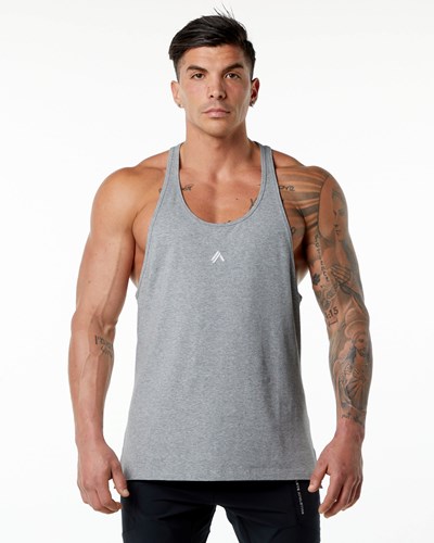 Alphalete Stepped Hem Stringer Szare | 62104-VHMB