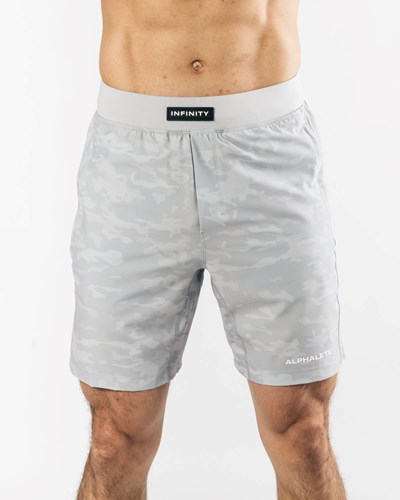 Alphalete Woven 4-Way Stretch 7" Krótkie Srebrne | 23804-GYAI