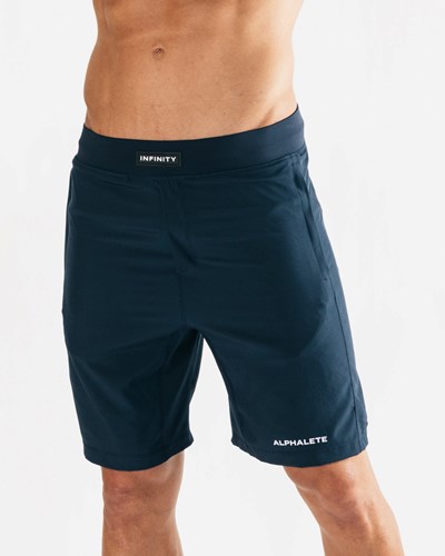 Alphalete Woven 4-Way Stretch 9" Krótkie Granatowe | 09547-KFRP