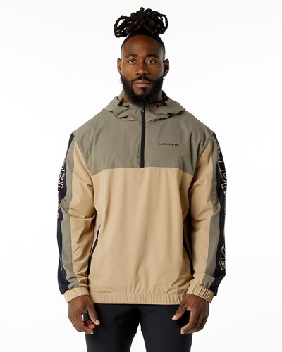 Alphalete Woven Performance Jacket Desert Safari | 71524-MAWG