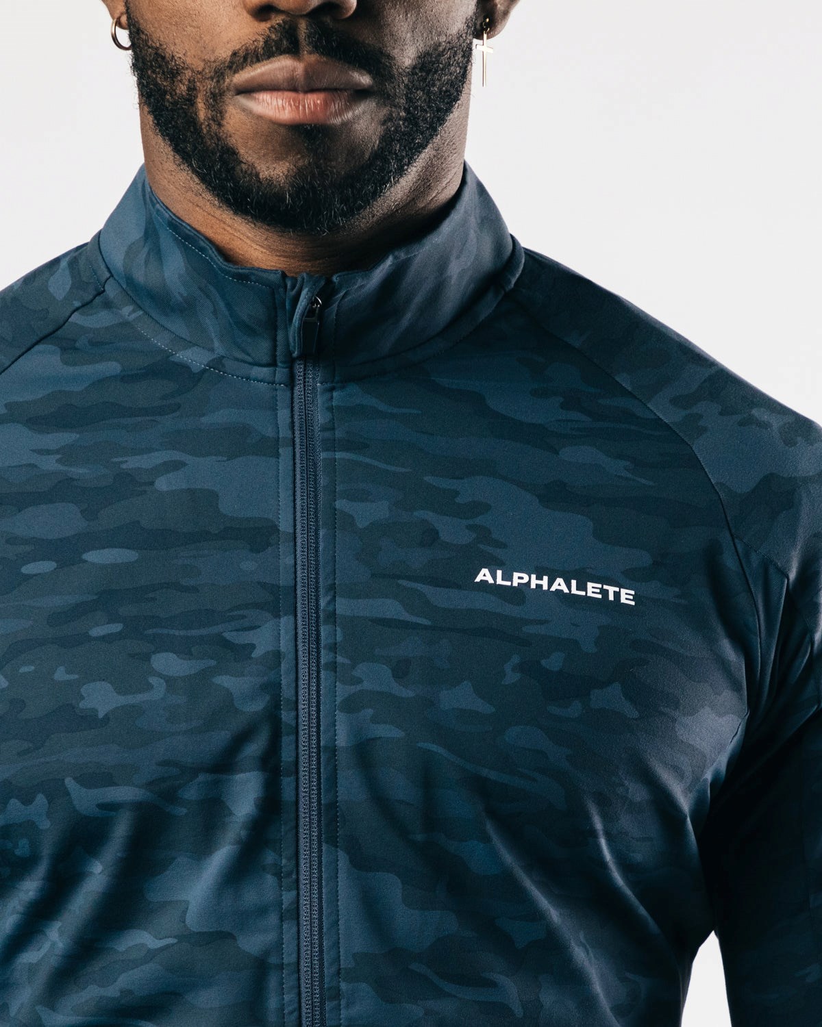 Alphalete 4-Way Stretch Track Jacket Ciemny Granatowe Camo | 25796-KFVB