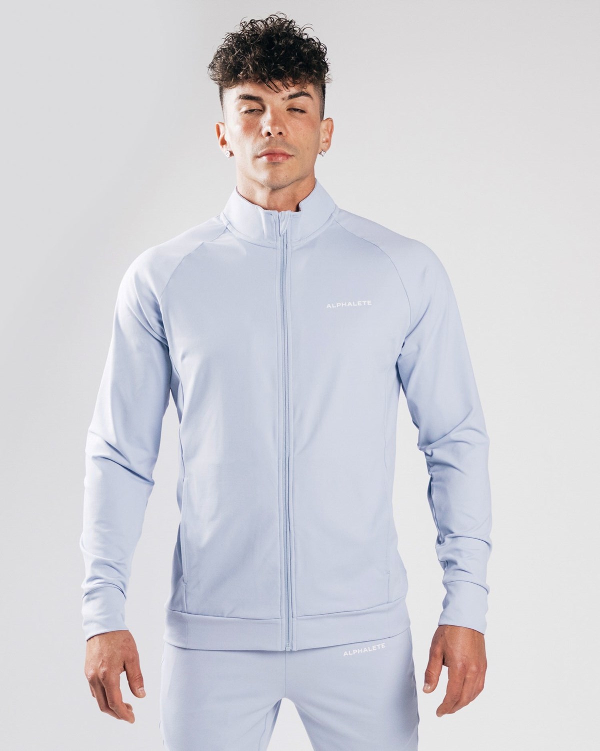 Alphalete 4-Way Stretch Track Jacket Niebieskie | 01784-WLET