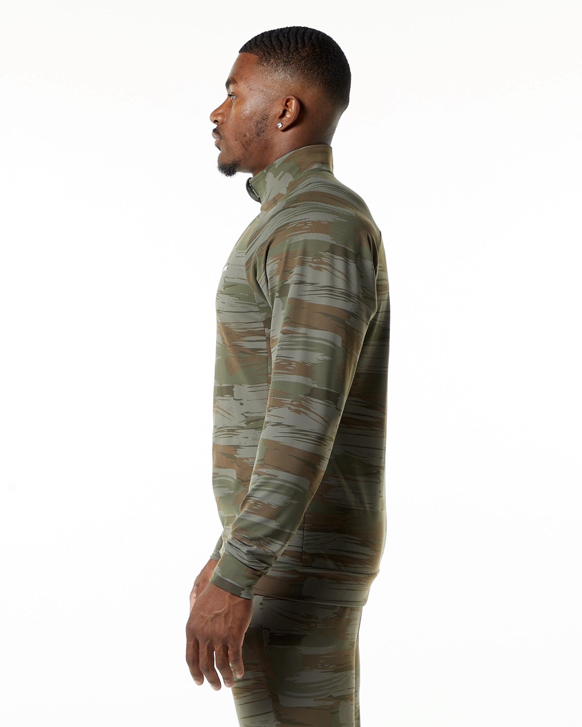 Alphalete 4-Way Stretch Track Jacket Oliwkowe Camo | 52089-QSRO