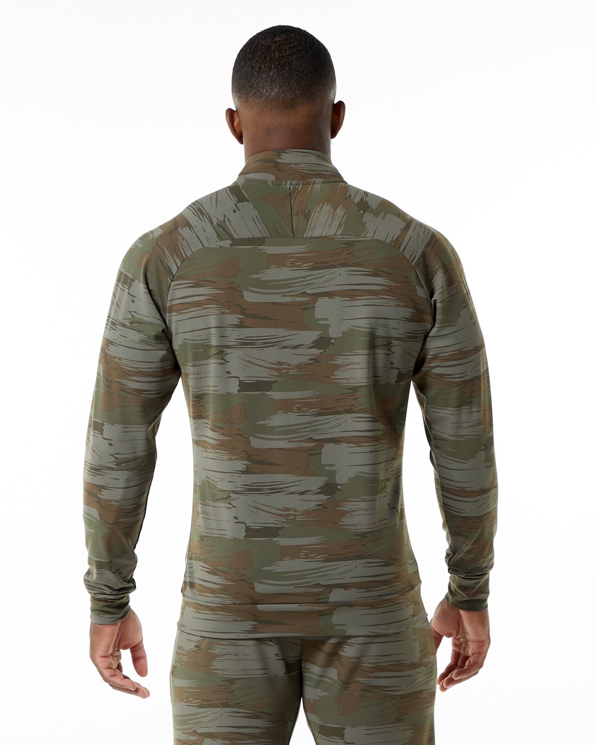 Alphalete 4-Way Stretch Track Jacket Oliwkowe Camo | 52089-QSRO