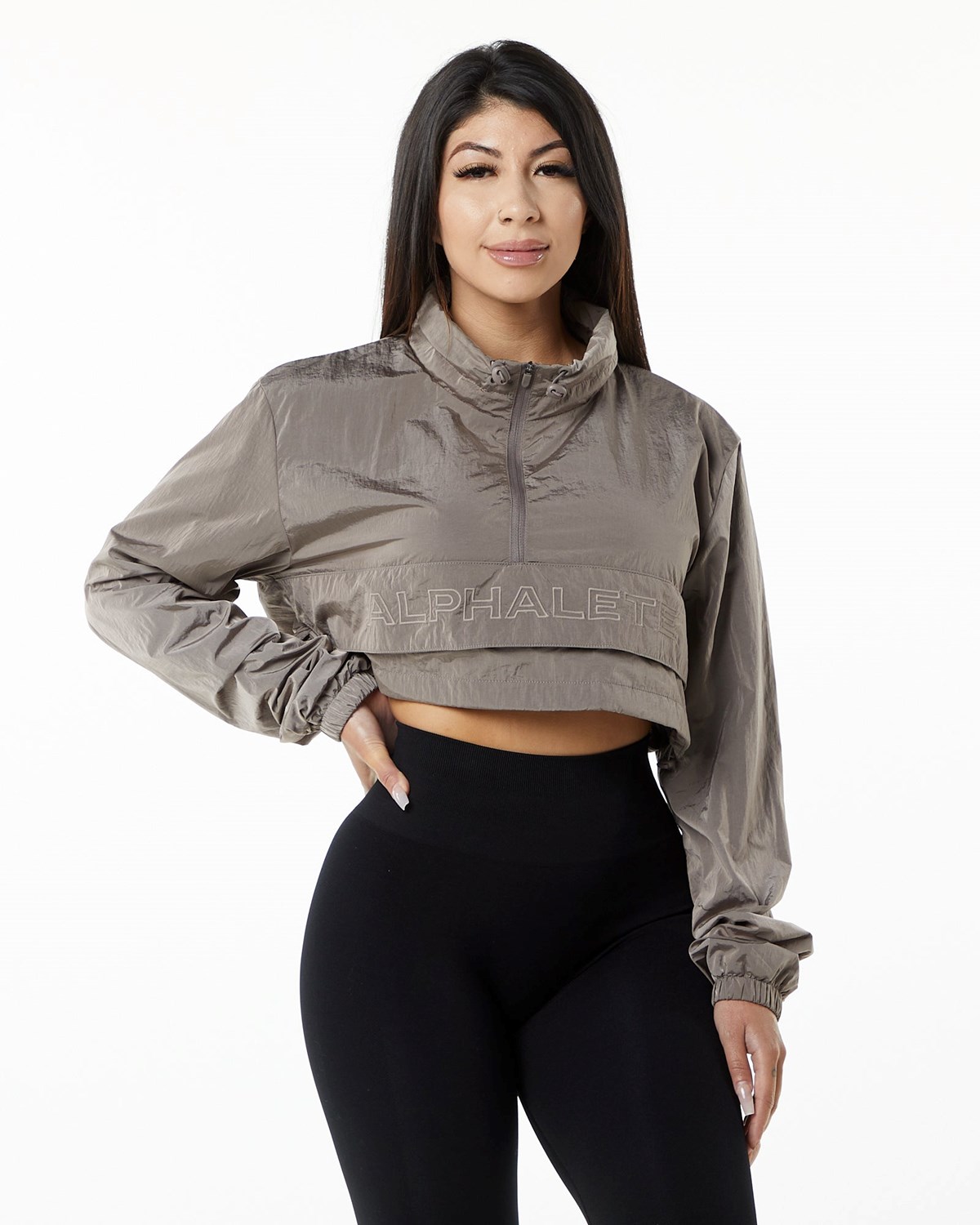 Alphalete All-Purpose Crop Jacket Brązowe | 35172-XVOA