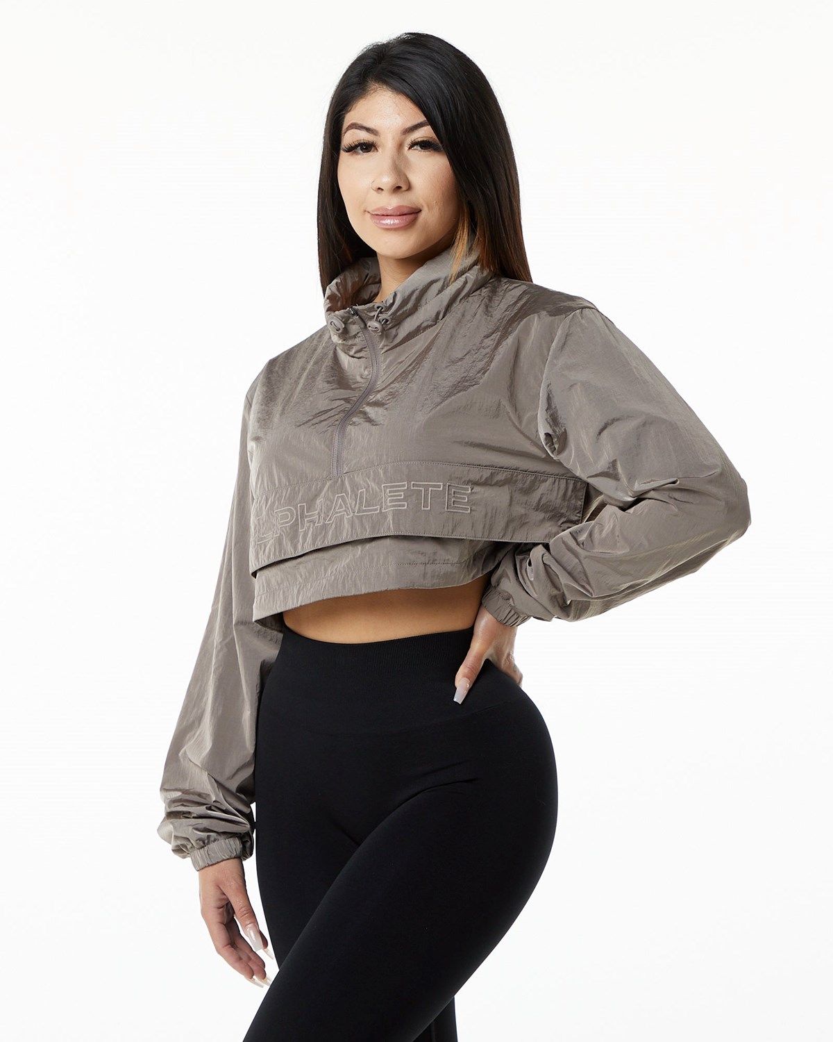 Alphalete All-Purpose Crop Jacket Brązowe | 35172-XVOA