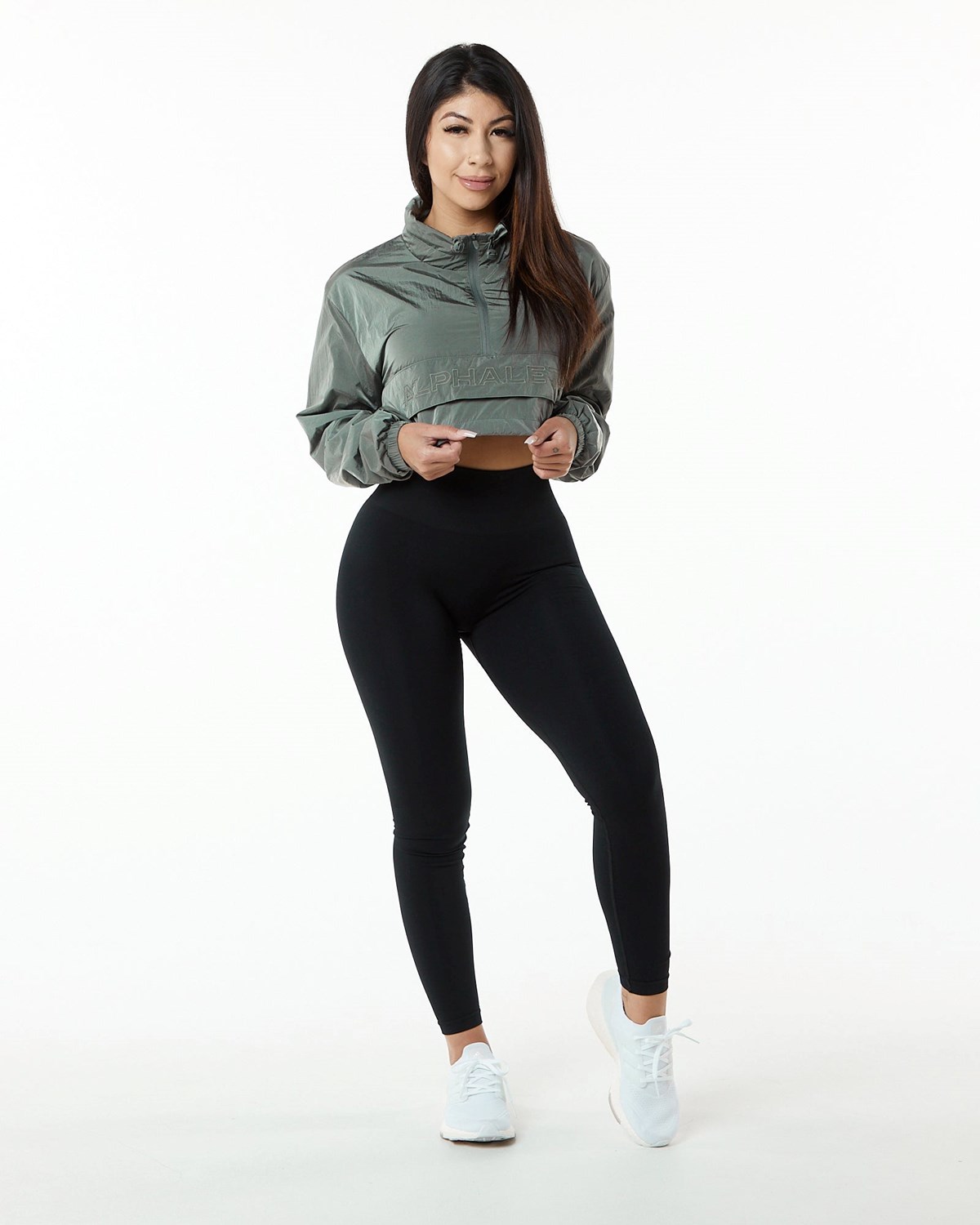 Alphalete All-Purpose Crop Jacket Charcoal | 76549-FUJS