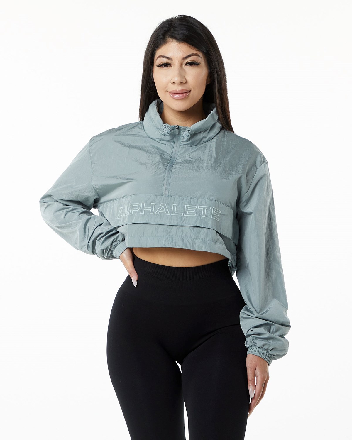 Alphalete All-Purpose Crop Jacket Niebieskie | 58132-GHRE