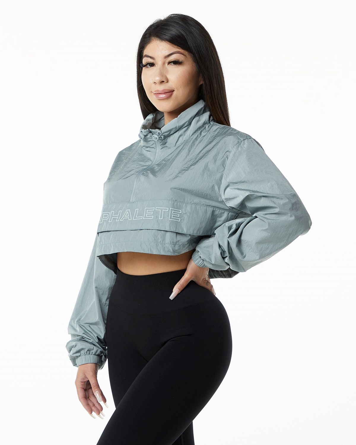 Alphalete All-Purpose Crop Jacket Niebieskie | 58132-GHRE