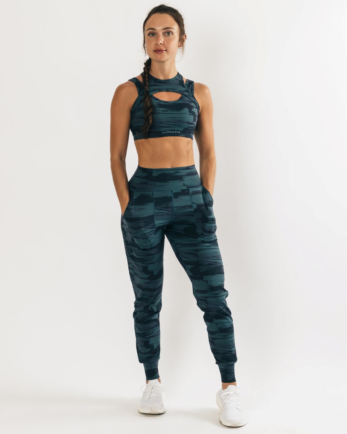 Alphalete All-Purpose Jogger Niebieskie Camo | 36590-ENCO