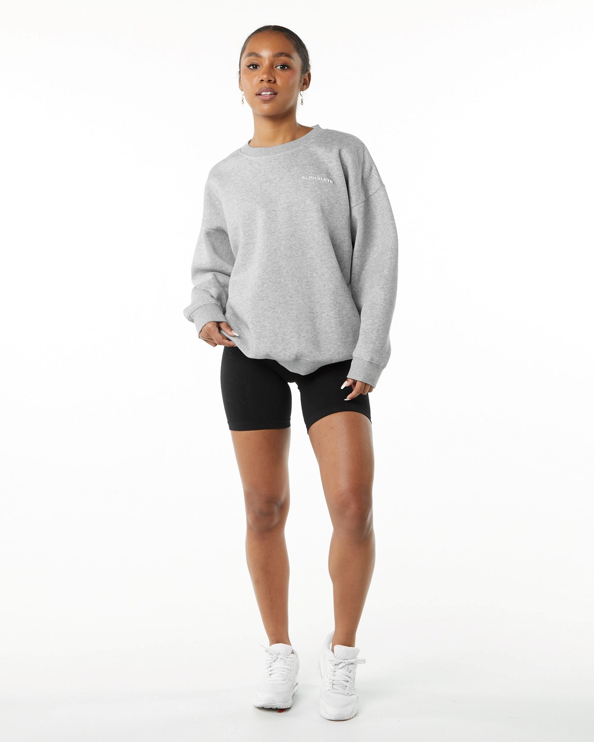 Alphalete Brushed Fleece Crewneck Swetry Szare | 56194-EGFX