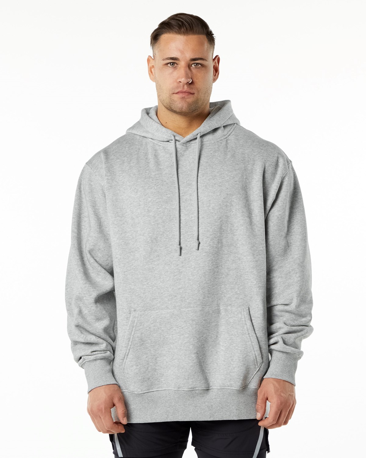 Alphalete Brushed Fleece Grafiką Hoodie Szare | 71530-QVPY