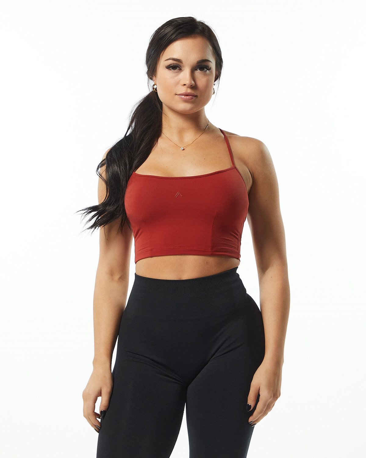 Alphalete Camisole Y-Back Crop Tank Cherry | 23517-JBKZ