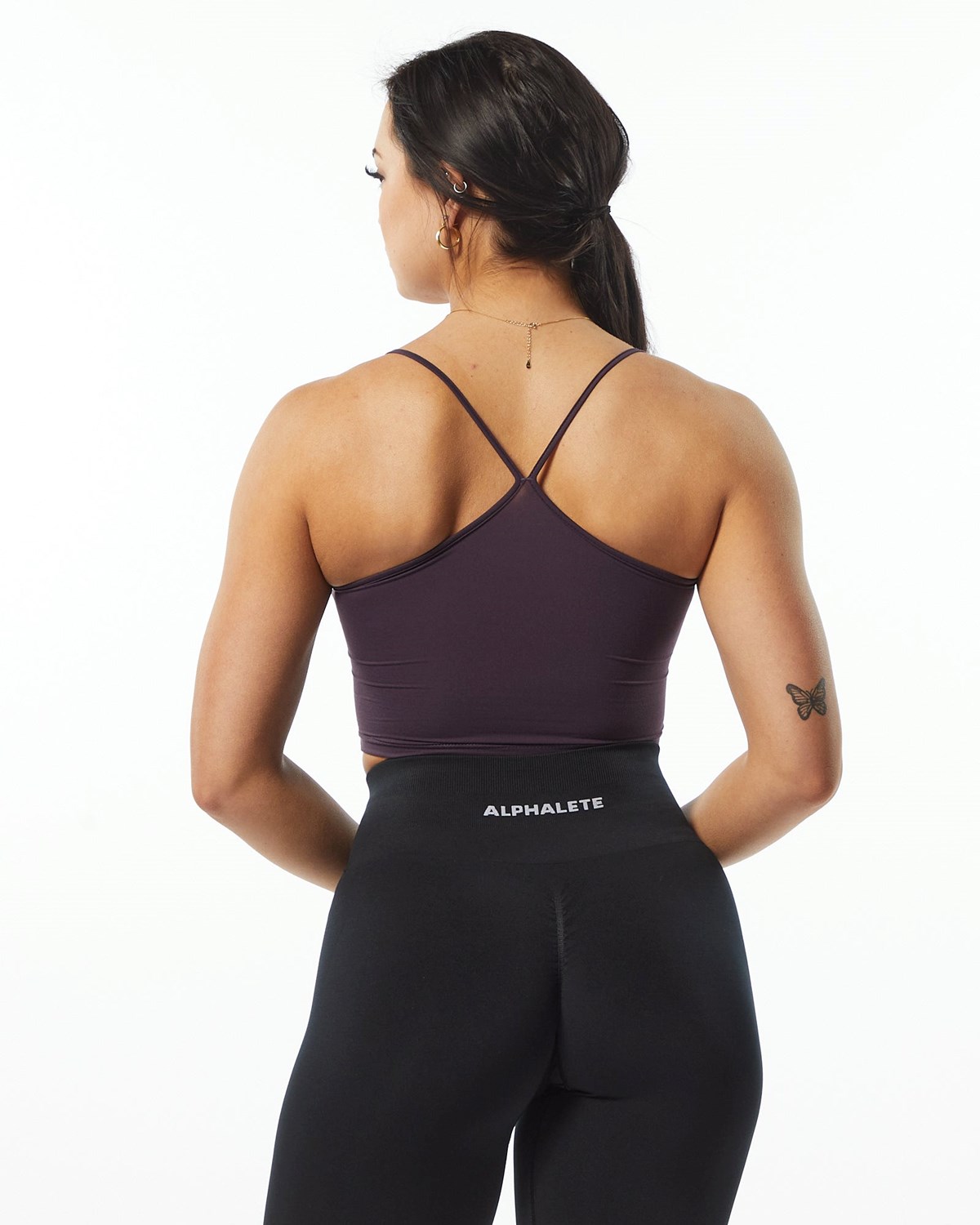 Alphalete Camisole Y-Back Crop Tank Fioletowe | 10259-SJRV