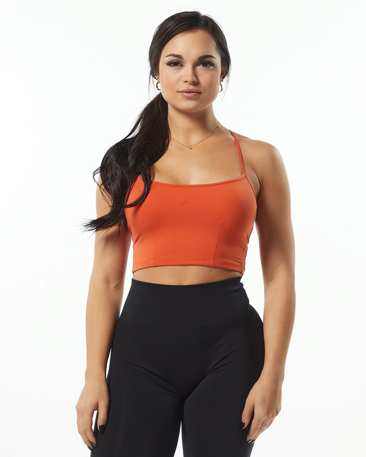 Alphalete Camisole Y-Back Crop Tank Pomarańczowe | 46370-YDJV