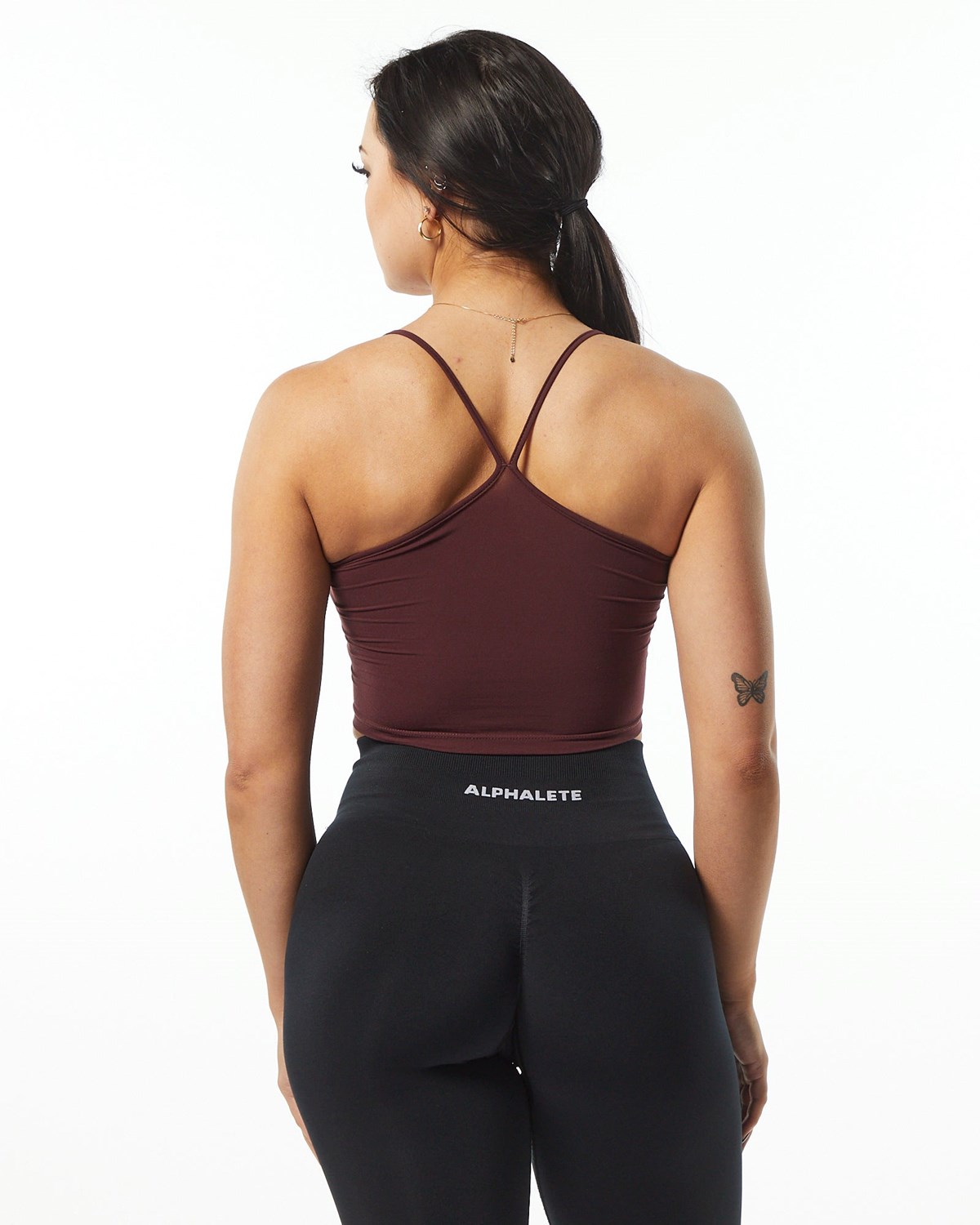 Alphalete Camisole Y-Back Crop Tank Wine | 07621-PTYS