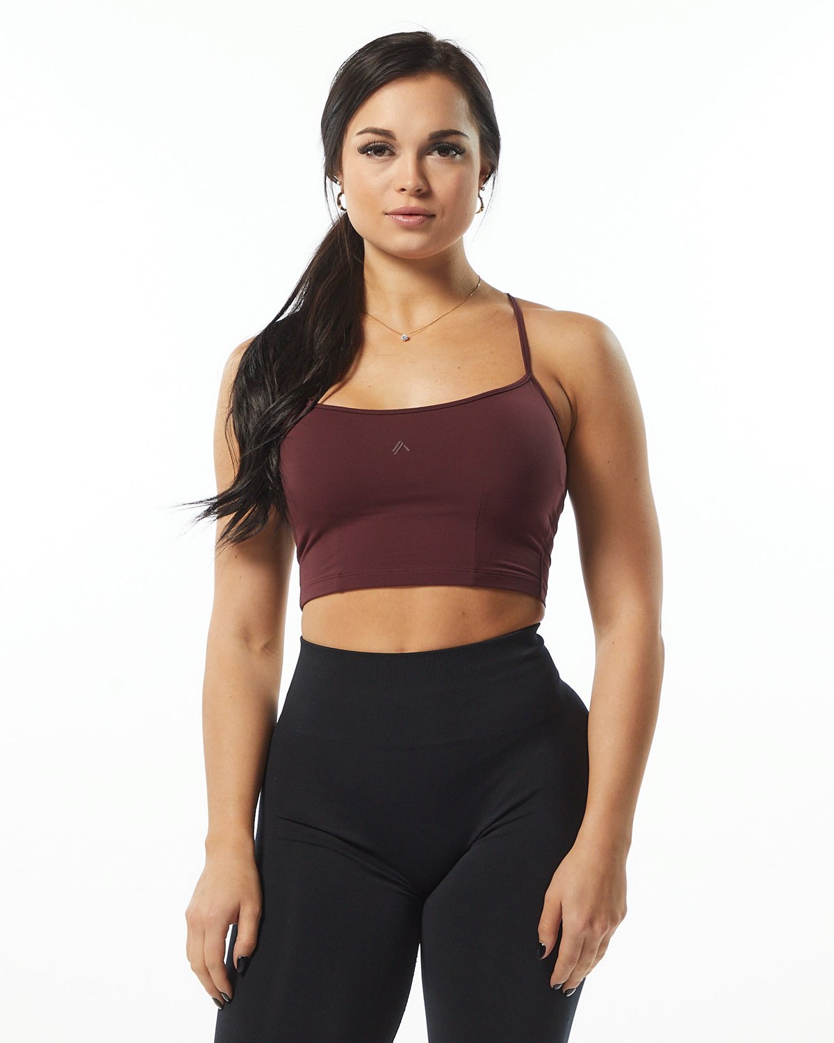 Alphalete Camisole Y-Back Crop Tank Wine | 07621-PTYS