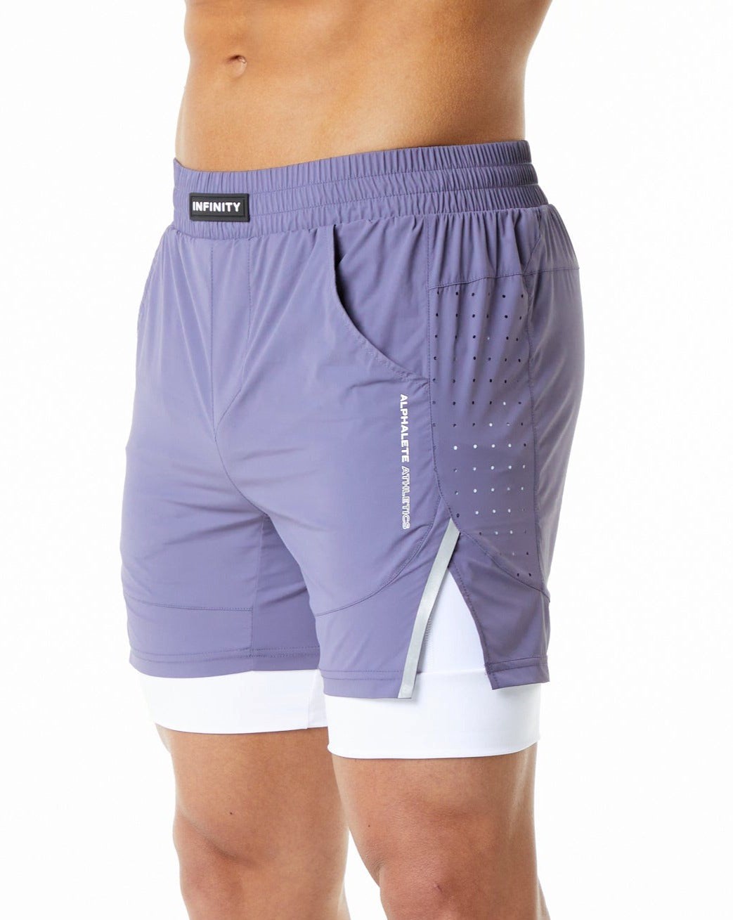 Alphalete Compression Podszewką 4-Way Stretch Treningowe Krótkie Digital Violet | 39471-EPMO