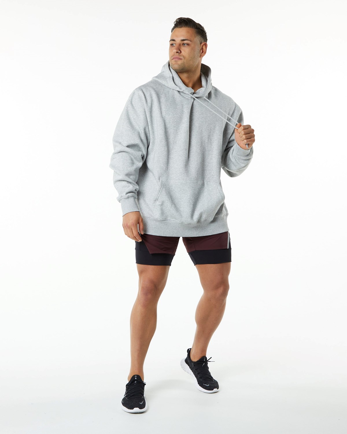 Alphalete Compression Podszewką Woven Treningowe Krótkie Bordowe | 03458-MUTH