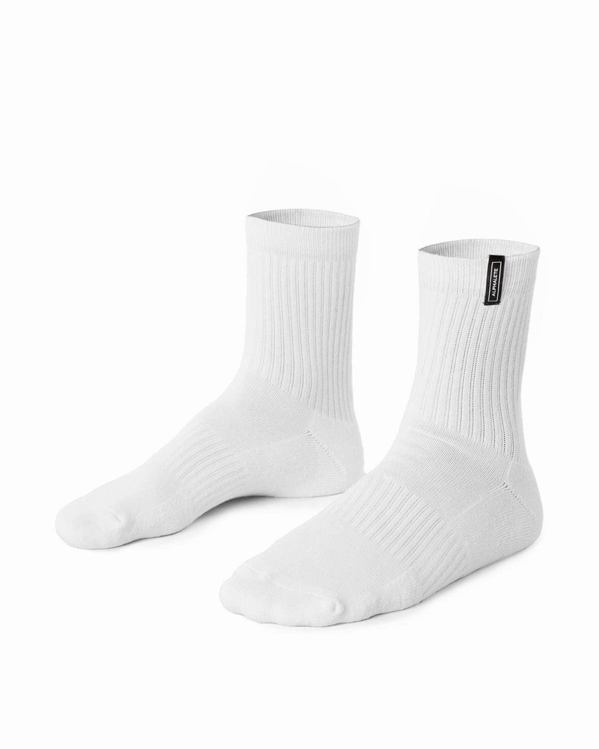 Alphalete Crew Sock Białe | 72146-QXET