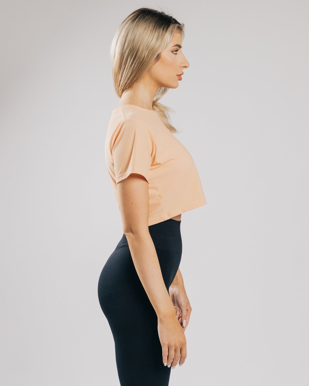 Alphalete Cropped Lekkie Krótkie Sleeve Pomarańczowe | 13875-HTSL