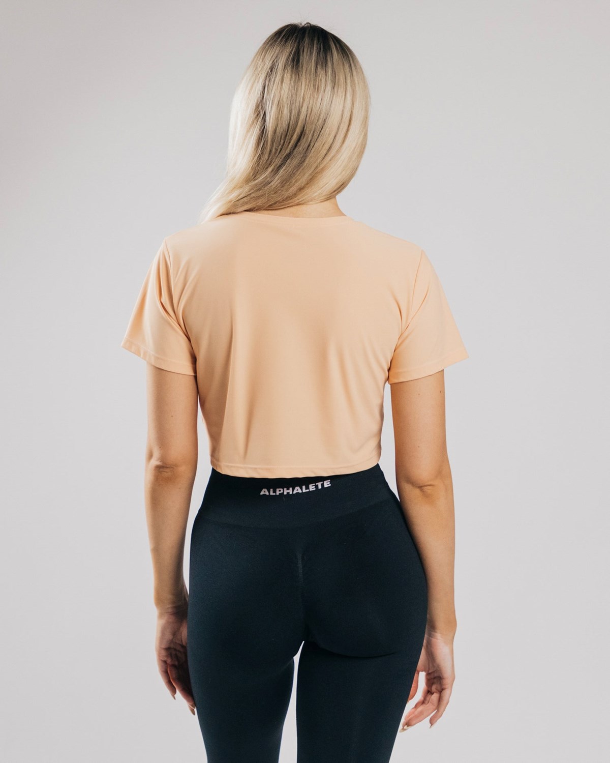 Alphalete Cropped Lekkie Krótkie Sleeve Pomarańczowe | 13875-HTSL