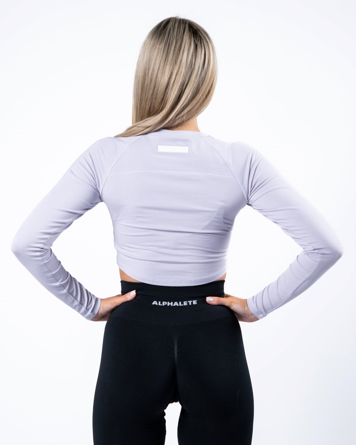 Alphalete Cropped Premium Long Sleeve Lilac Haze | 56049-CDEW