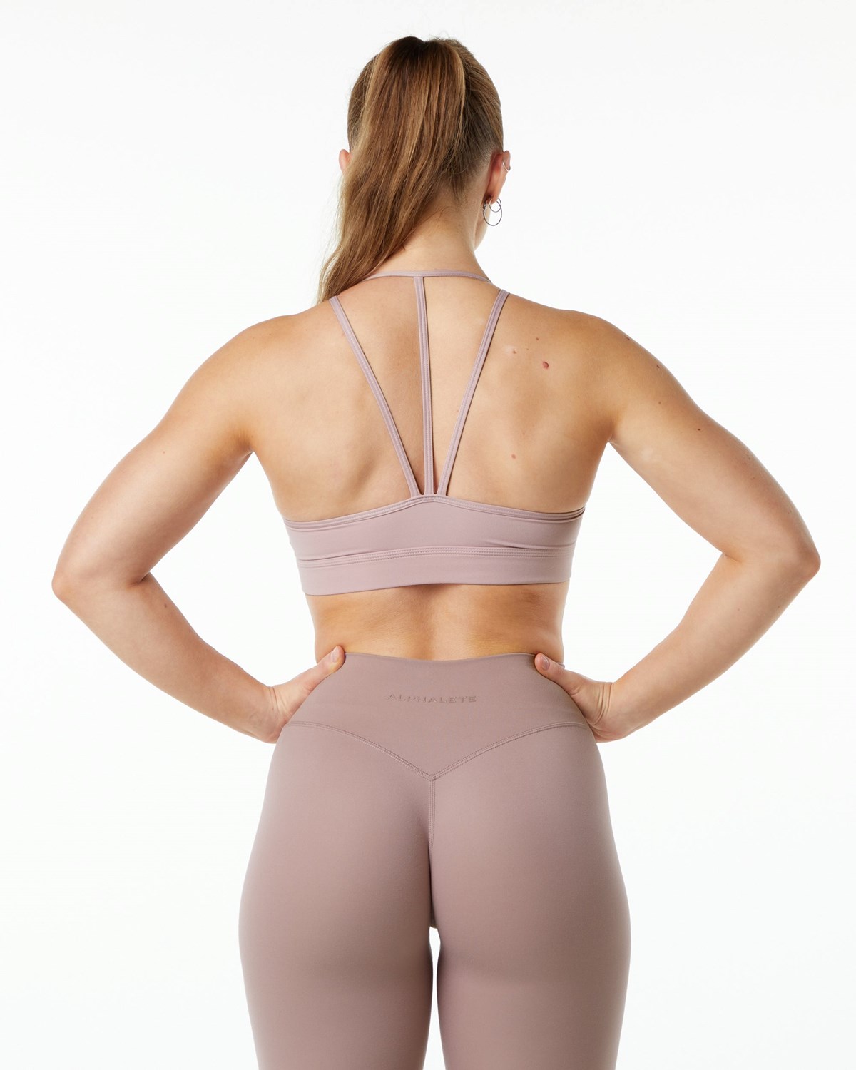 Alphalete Double Brushed Bra Fioletowe | 38512-UCYW