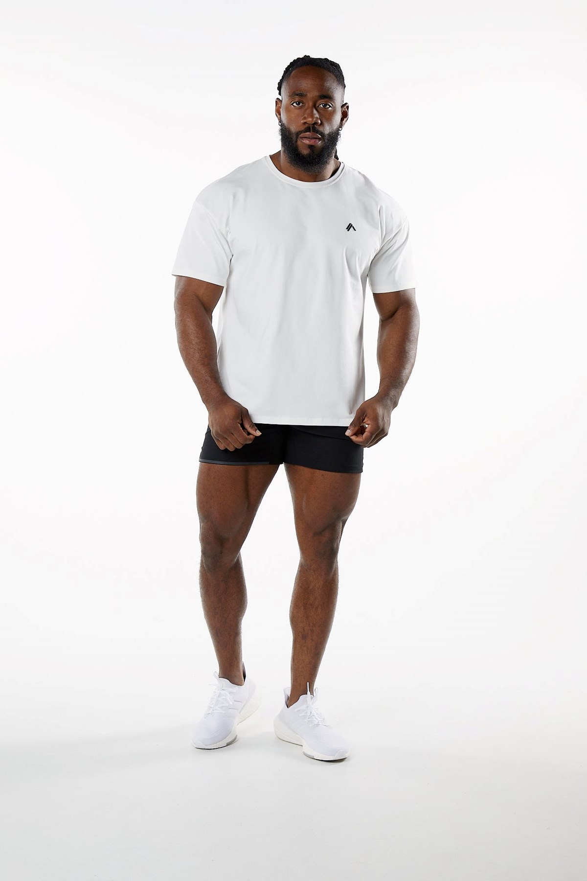 Alphalete Drop Shoulder Tee Białe | 36504-DRJI