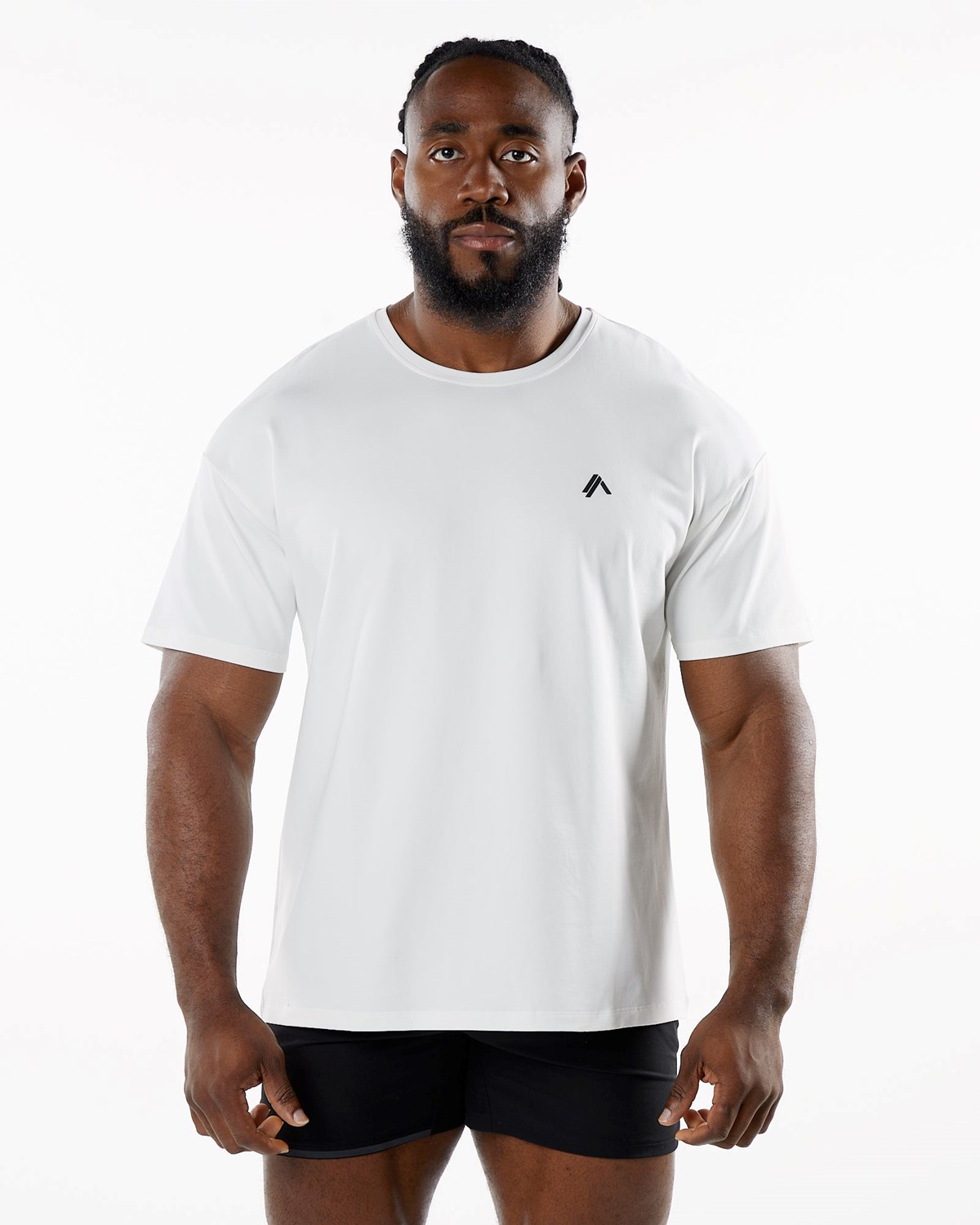 Alphalete Drop Shoulder Tee Białe | 36504-DRJI