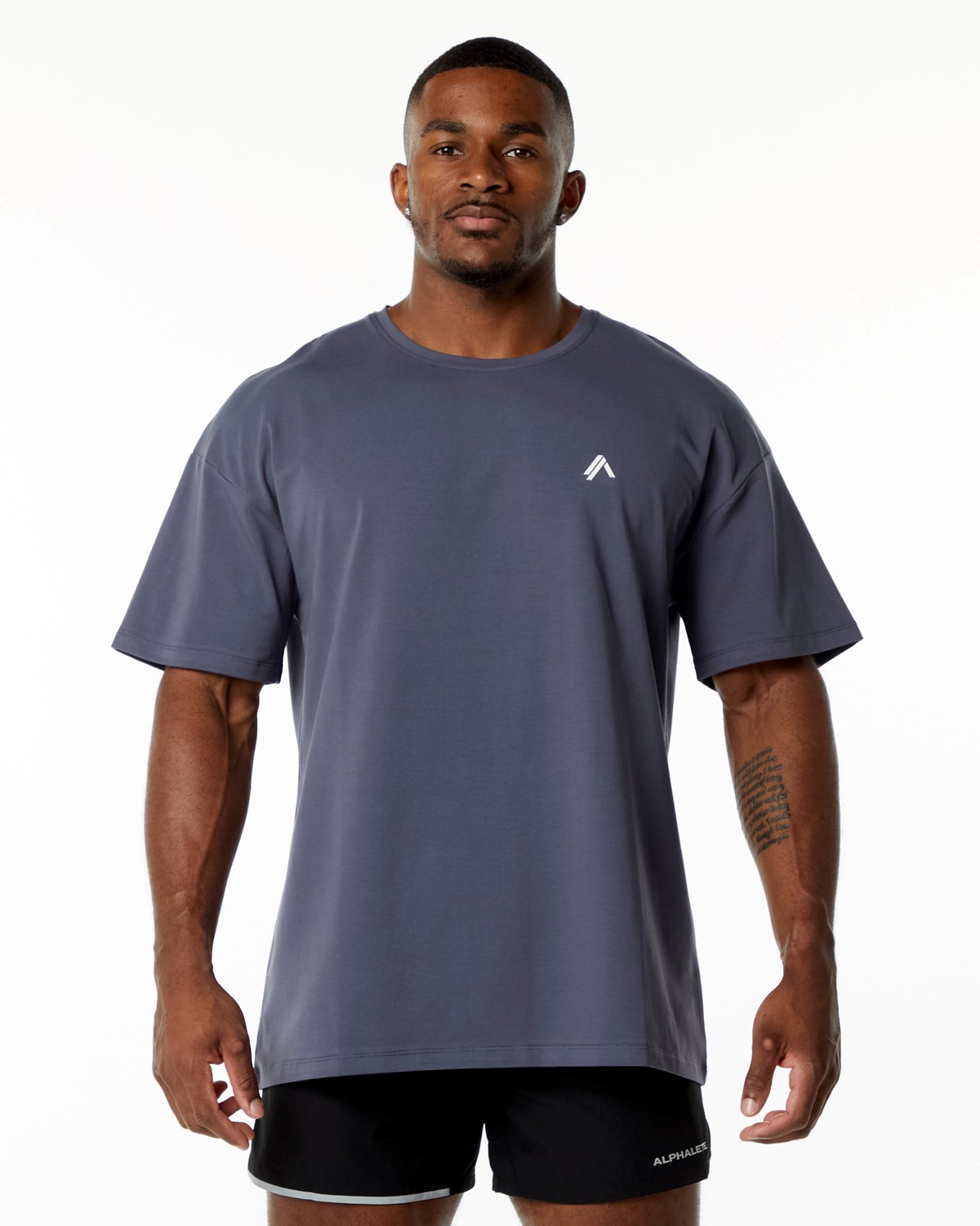 Alphalete Drop Shoulder Tee Fioletowe | 85463-EYRH