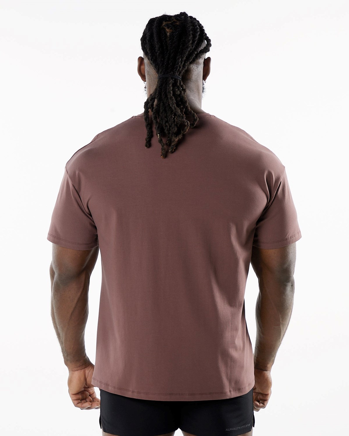 Alphalete Drop Shoulder Tee Merlot | 91836-YLSA