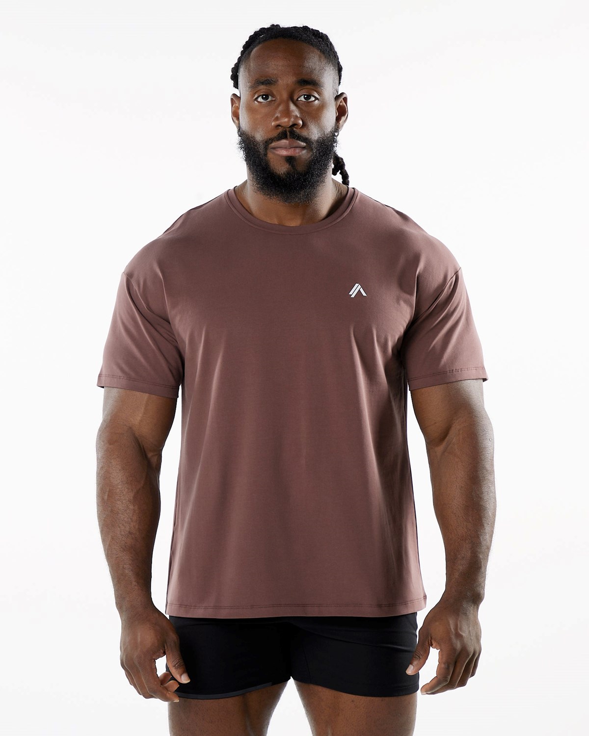 Alphalete Drop Shoulder Tee Merlot | 91836-YLSA