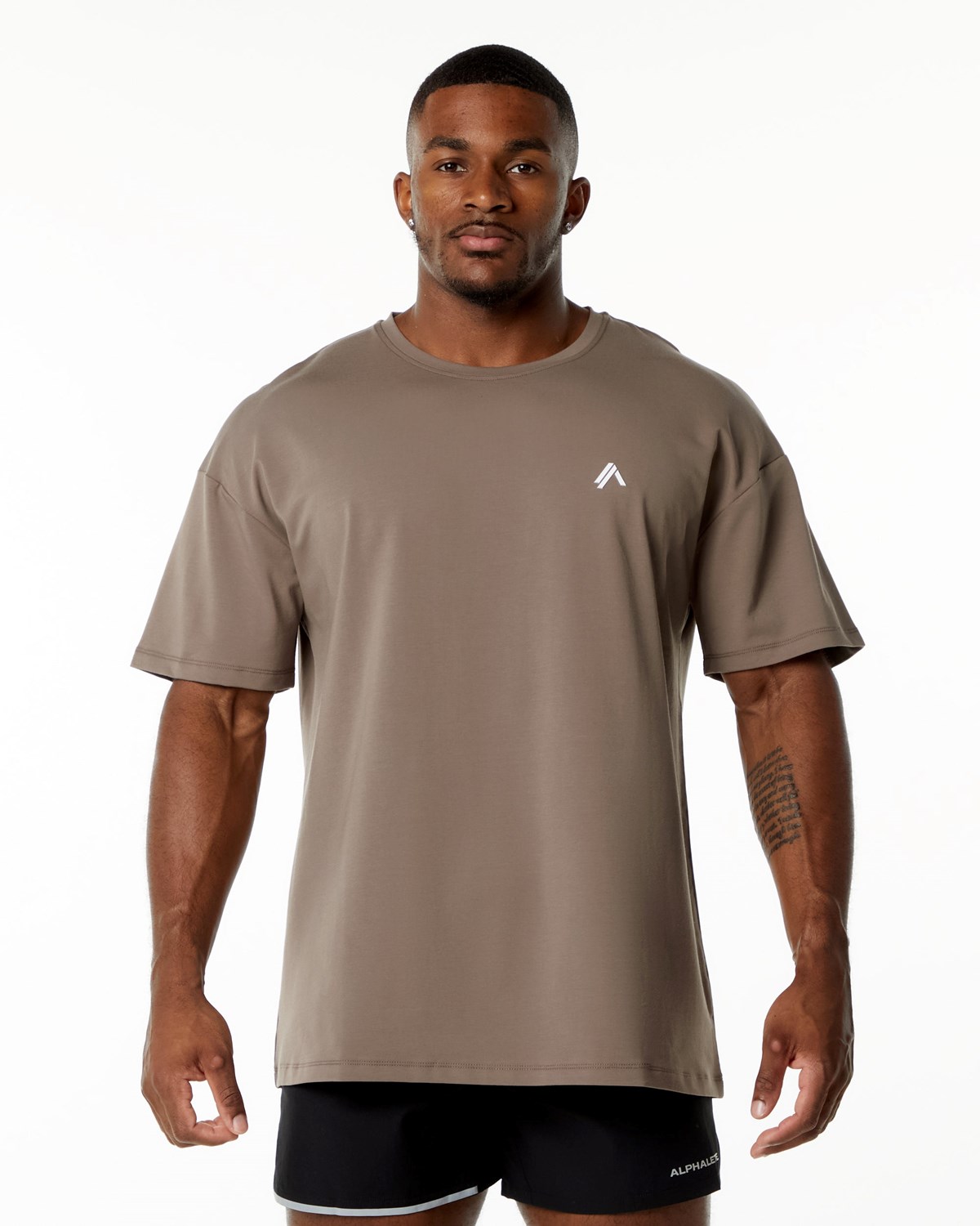 Alphalete Drop Shoulder Tee Mocha | 46209-PGWM