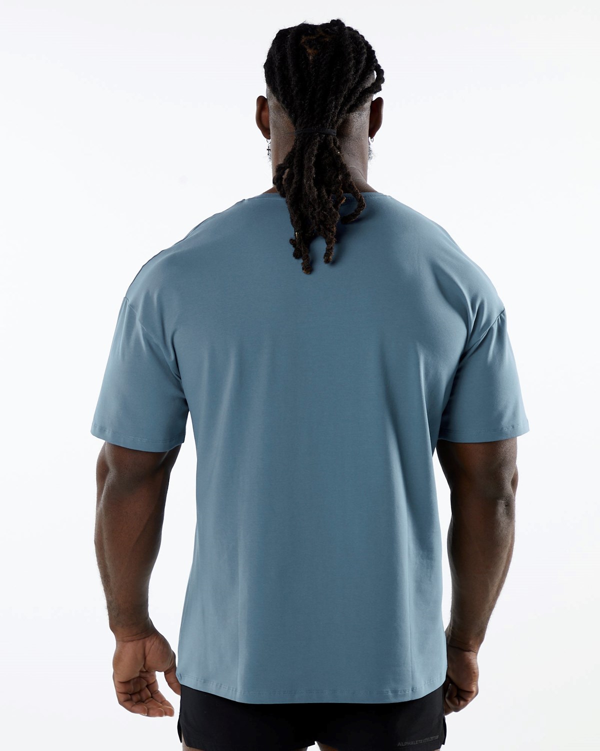 Alphalete Drop Shoulder Tee Niebieskie | 64289-UWPM