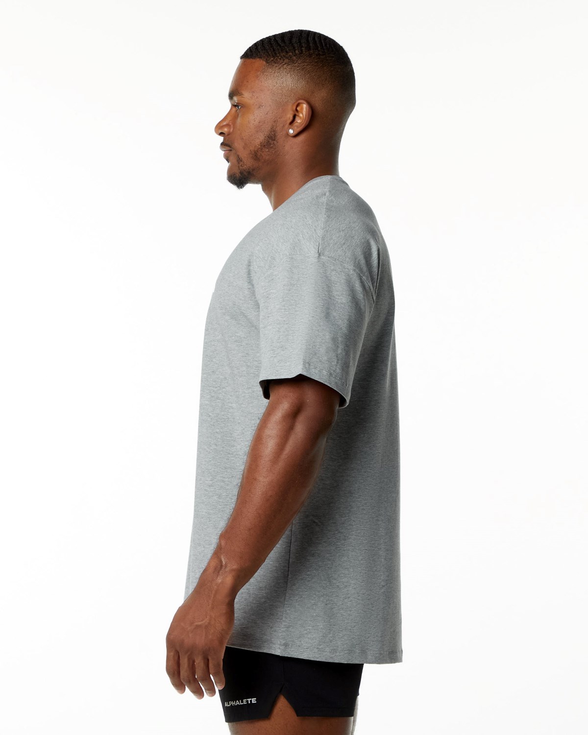 Alphalete Drop Shoulder Tee Szare | 47980-SCXF