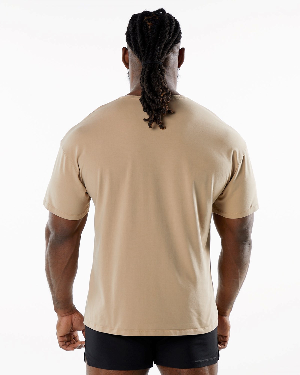 Alphalete Drop Shoulder Tee Taupe | 90613-ZMIL