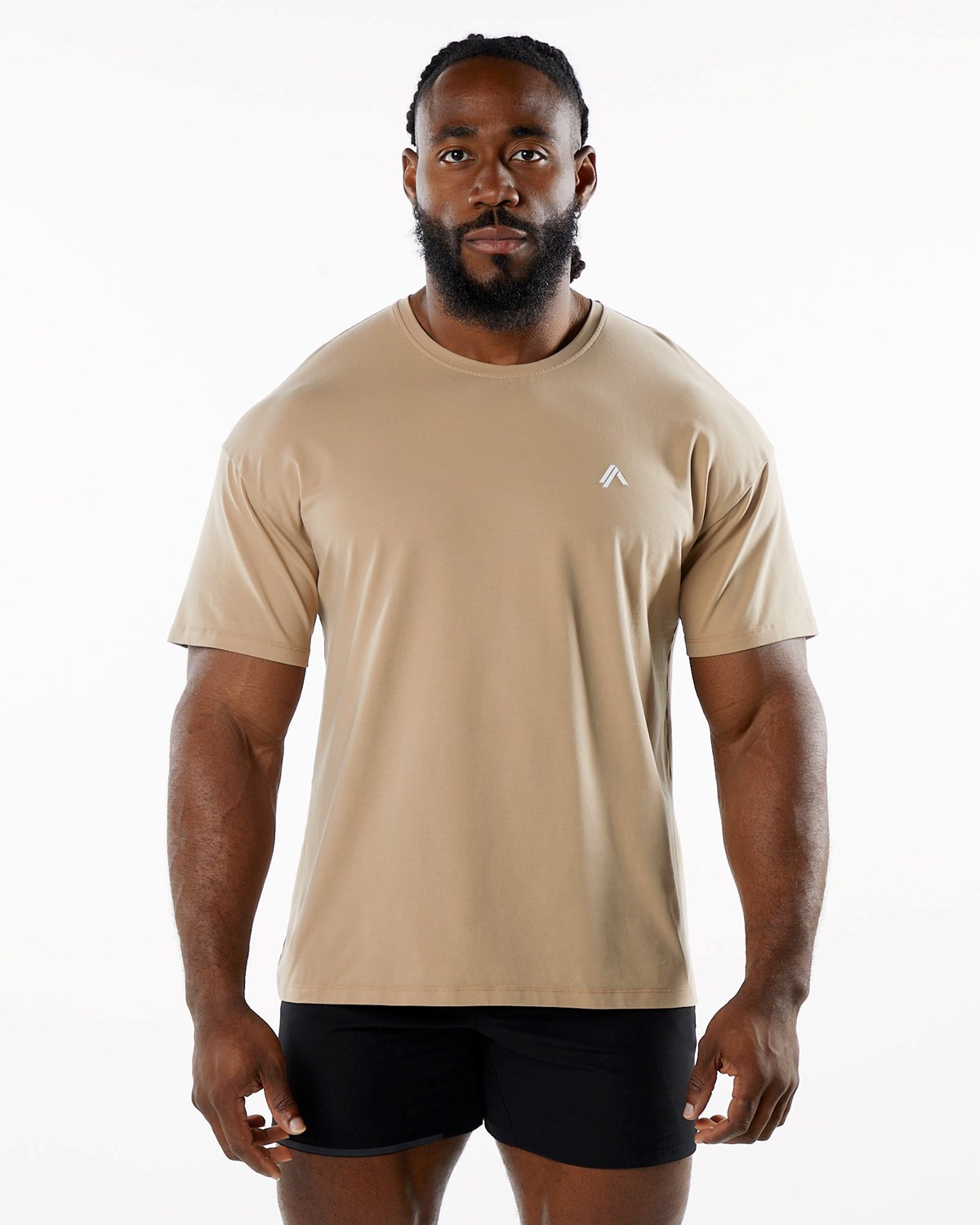 Alphalete Drop Shoulder Tee Taupe | 90613-ZMIL