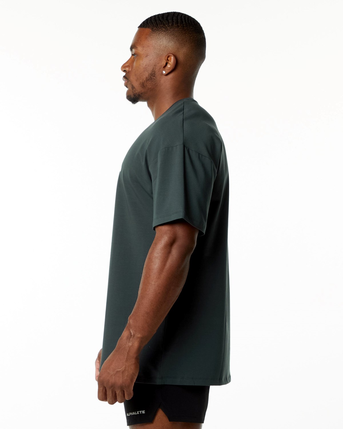 Alphalete Drop Shoulder Tee Zielone | 93427-CTUI