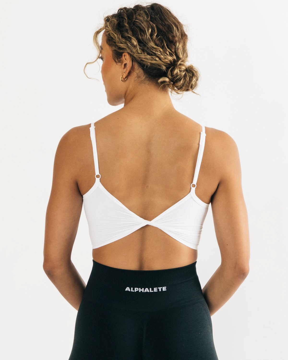 Alphalete Fitted Cropped Tank Białe | 42190-LBWR