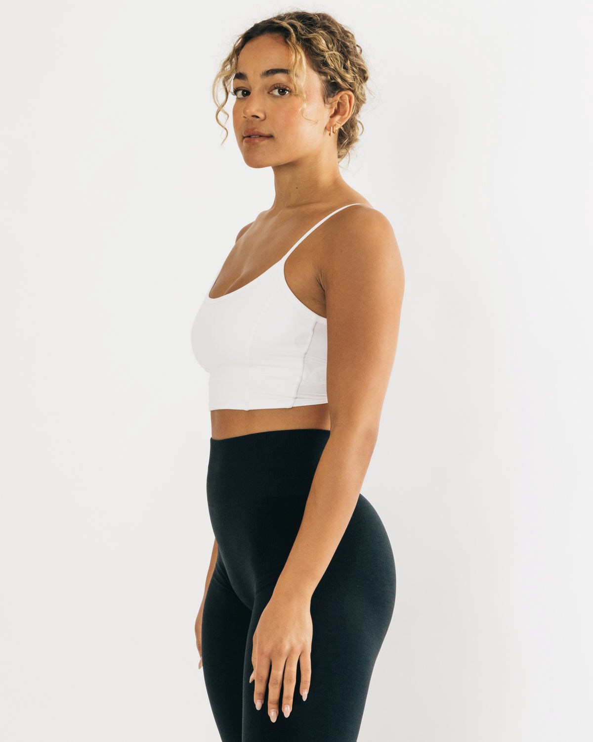 Alphalete Fitted Cropped Tank Białe | 42190-LBWR