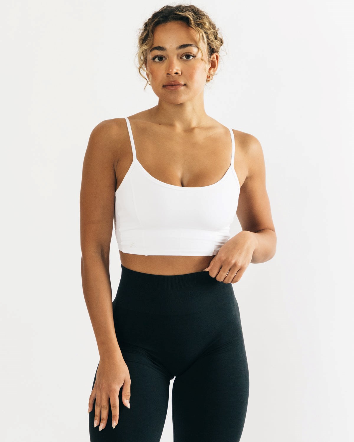 Alphalete Fitted Cropped Tank Białe | 42190-LBWR