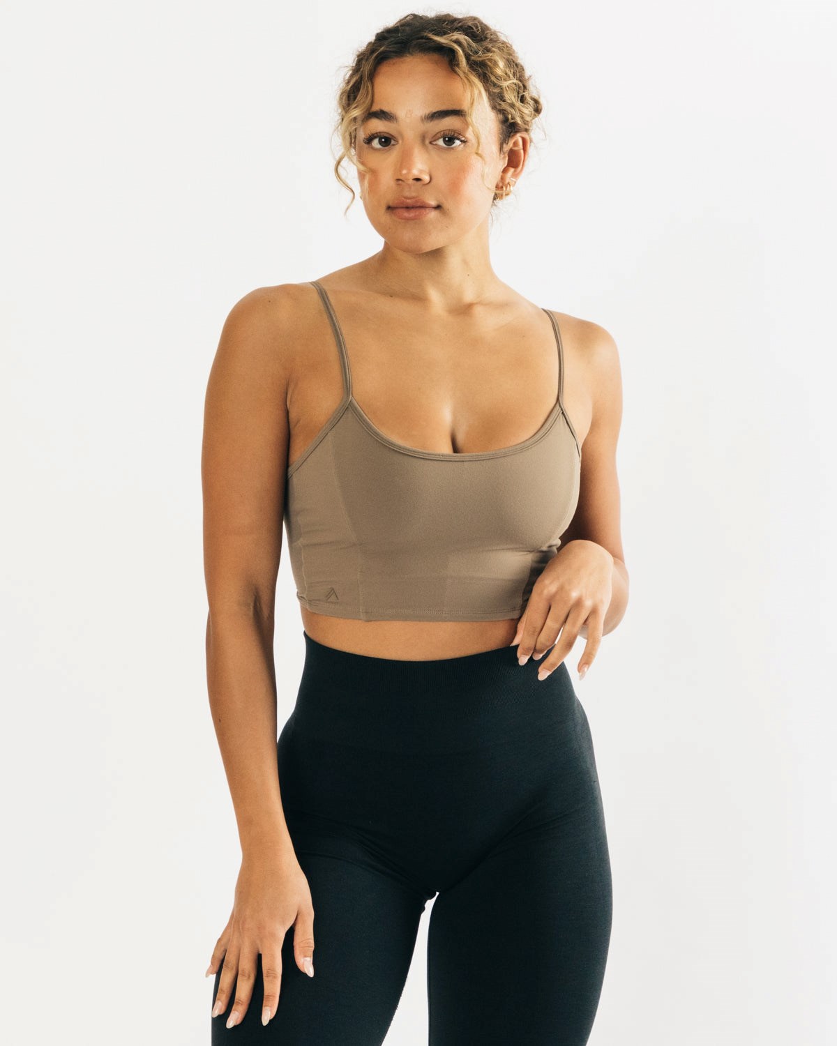 Alphalete Fitted Cropped Tank Oliwkowe | 27834-IWNC